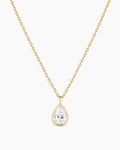 Classic Diamond Pear Necklace || option::14K Solid Gold