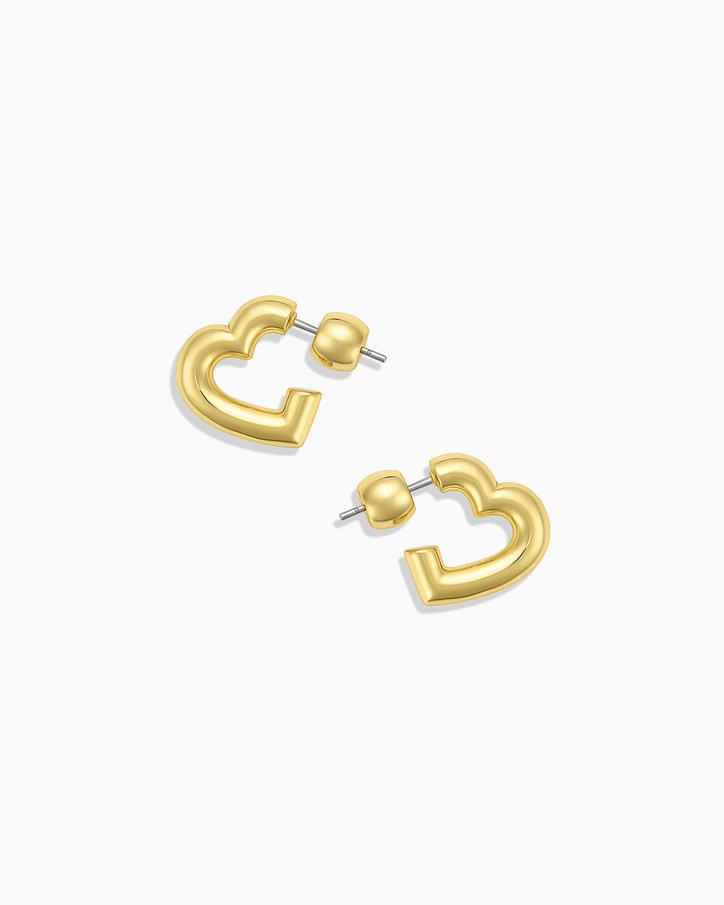 Lou Statement Heart Huggies || option::18k Gold Plated