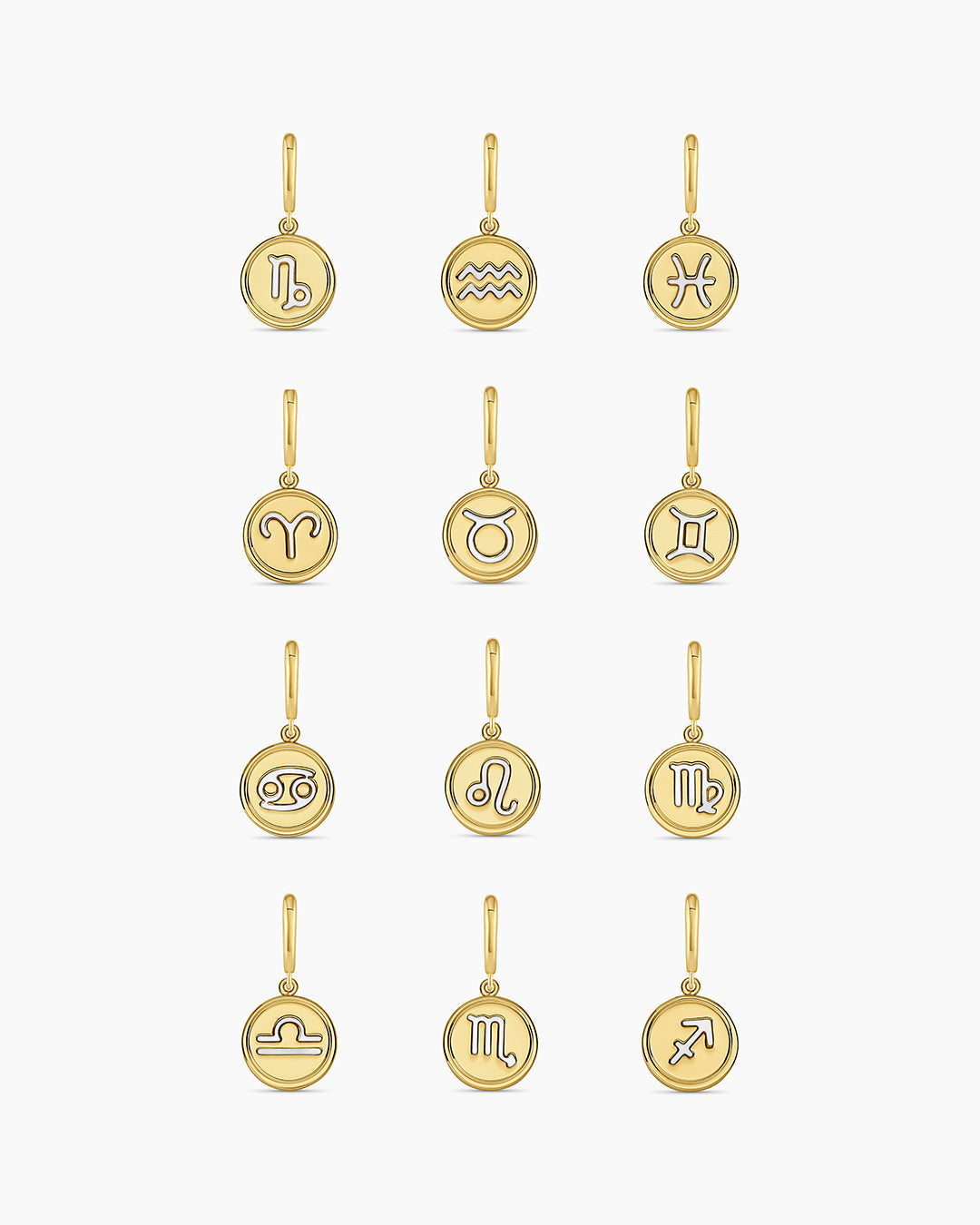 18K gold plated zodiac charms