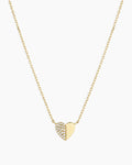 Diamond Bond Necklace || option::14K Solid Gold, Single - Diamonds Left