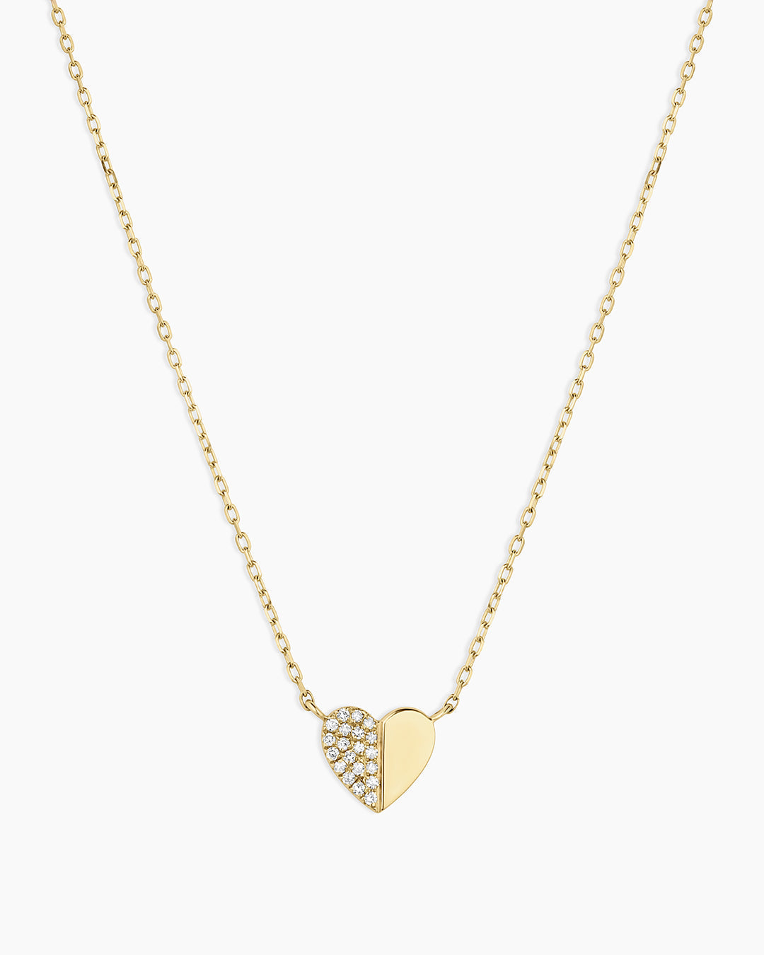 Diamond Bond Necklace || option::14K Solid Gold, Single - Diamonds Left