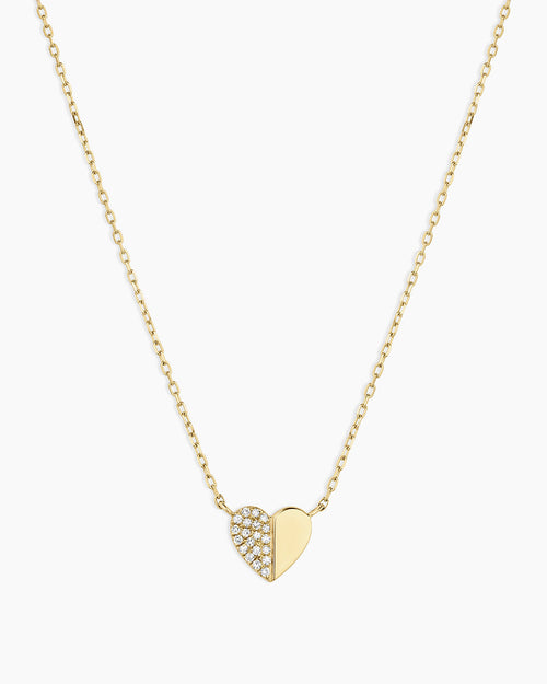 Diamond Bond Necklace || option::14K Solid Gold, Single - Diamonds Left