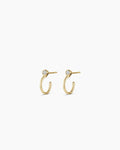 Lab Grown Diamond Circle Stud Huggies || option::14K Solid Gold