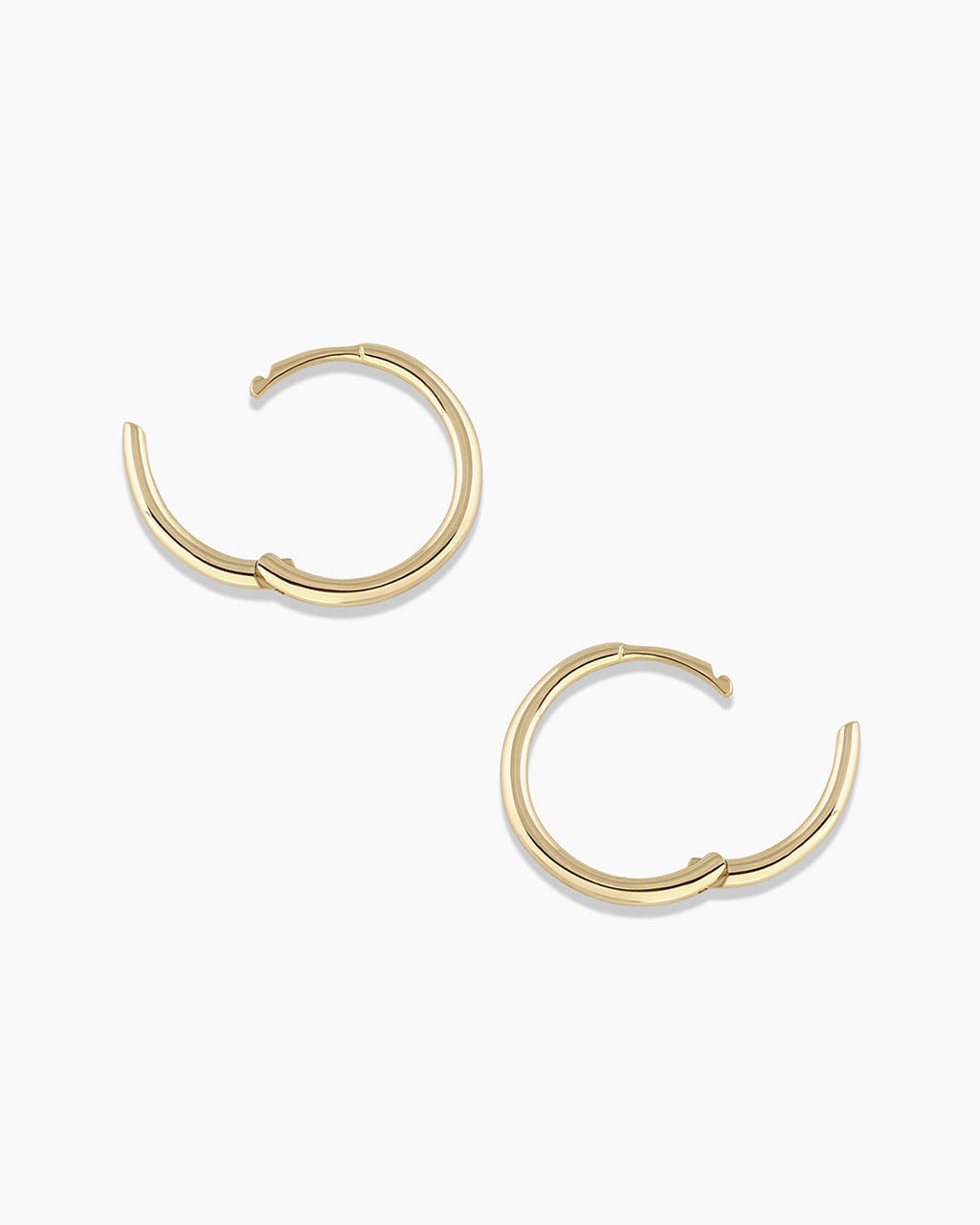 Classic Gold Huggie || option::14K Solid Gold, 13mm