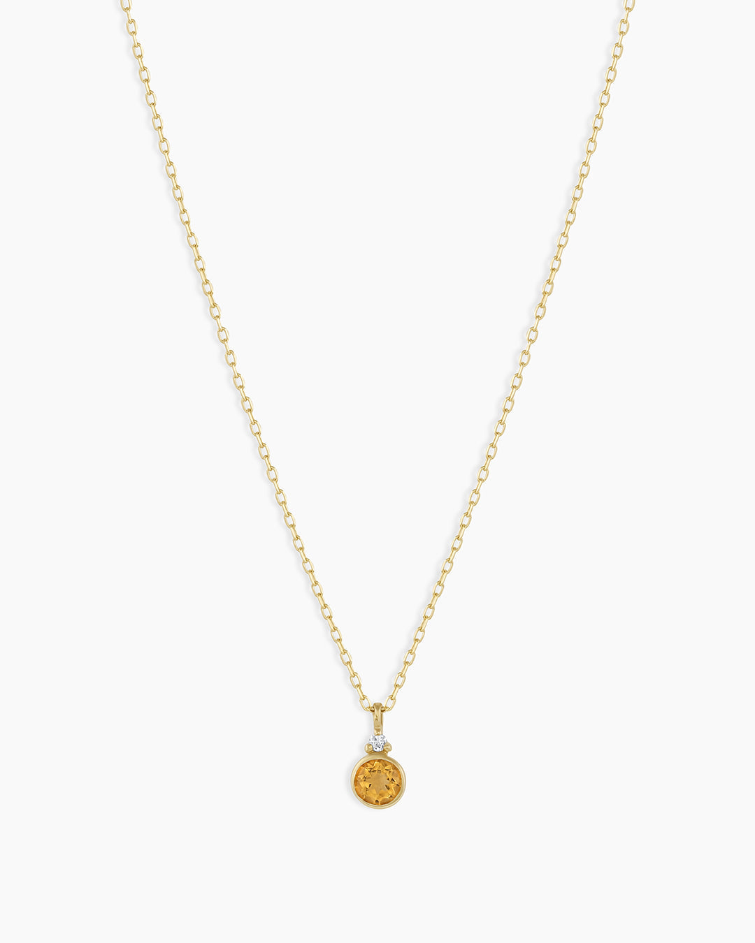 Citrine Birthstone Necklace November Birthstone Necklace  || option::14K Solid Gold, Citrine - November