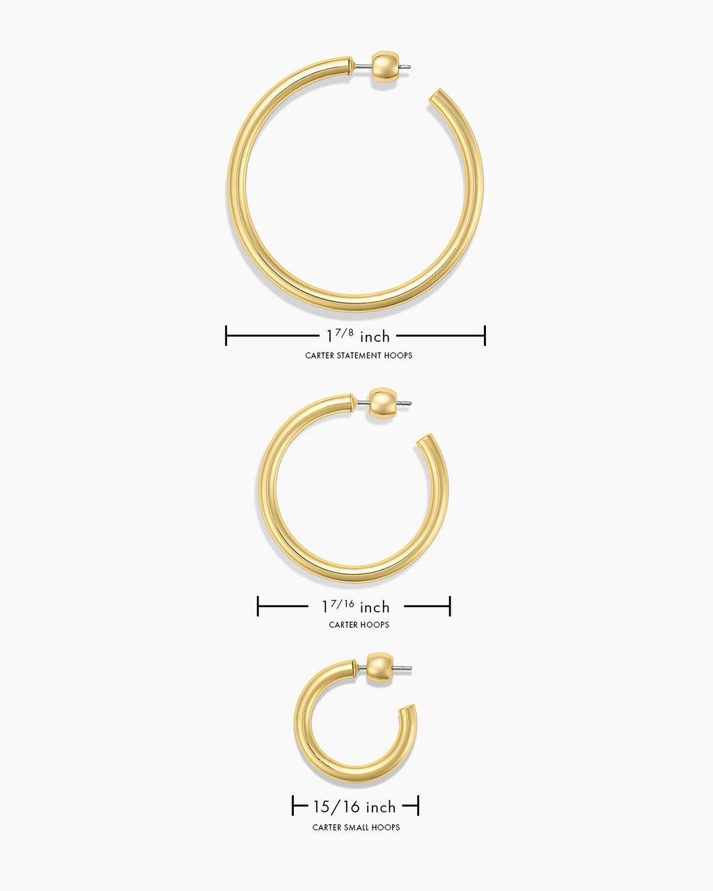 Carter Hoops || option::18K Gold Plated