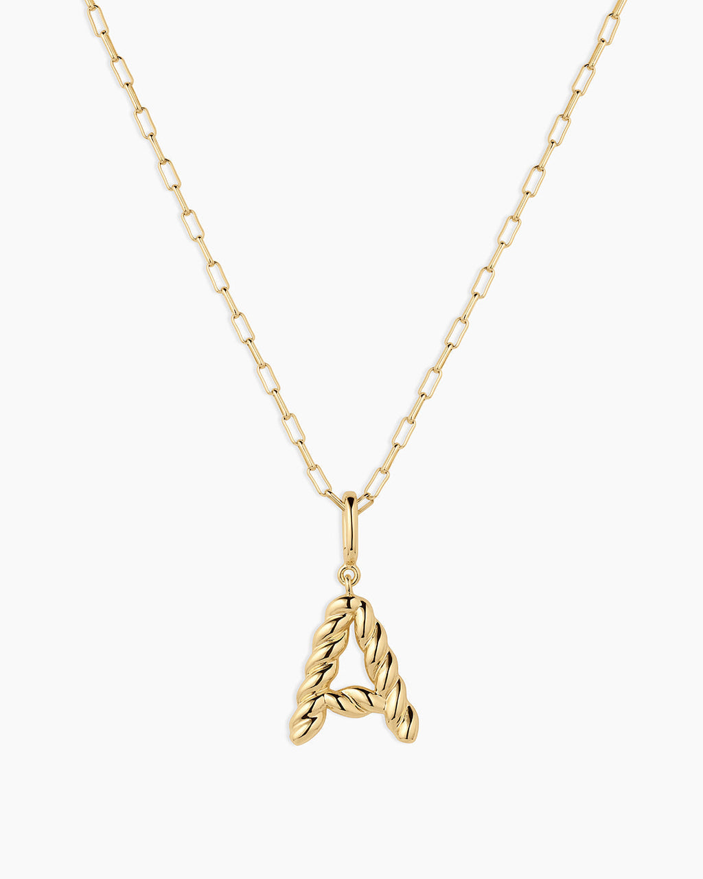 Crew Alphabet Statement Charm Necklace || option::18K Gold Plated, A