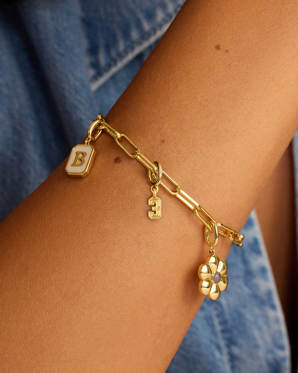 Varsity Sports Parker Charm || option::18K Gold Plated, 3