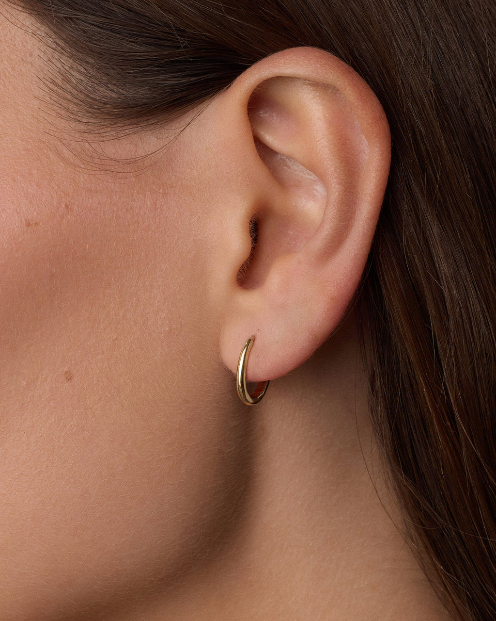 14K Gold Everyday Oval Huggies || option::14K Solid Gold, 12mm