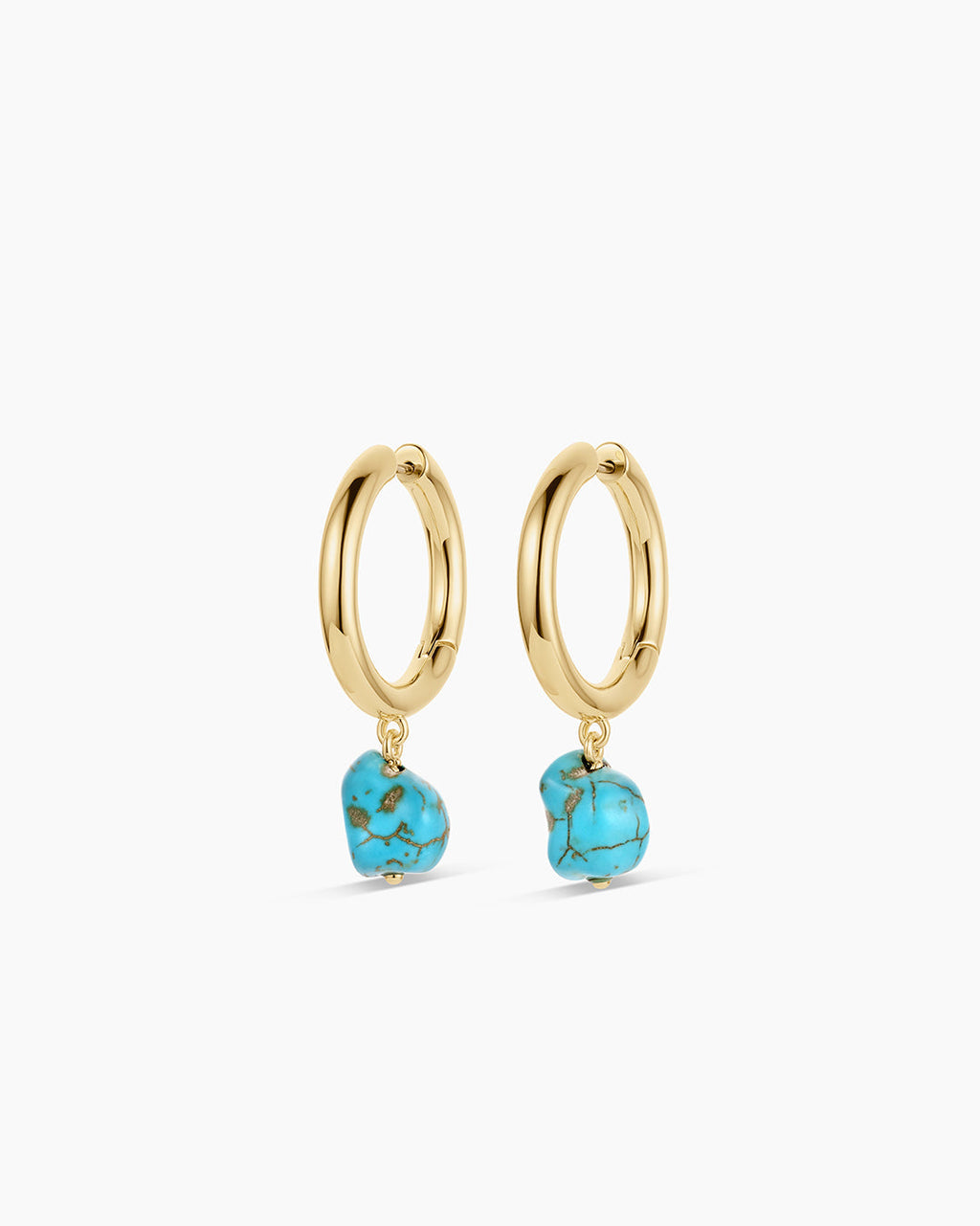Turquoise Cove Hoops || option::18K Gold Plated