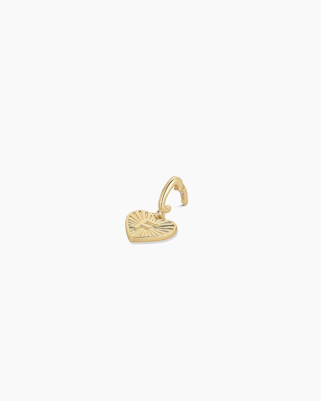 Vintage Heart Alphabet Parker Charm - F || option::18K Gold Plated, F