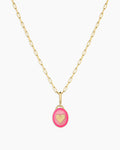 Power Gemstone Parker Charm Necklace Love || option::18K Gold Plated
