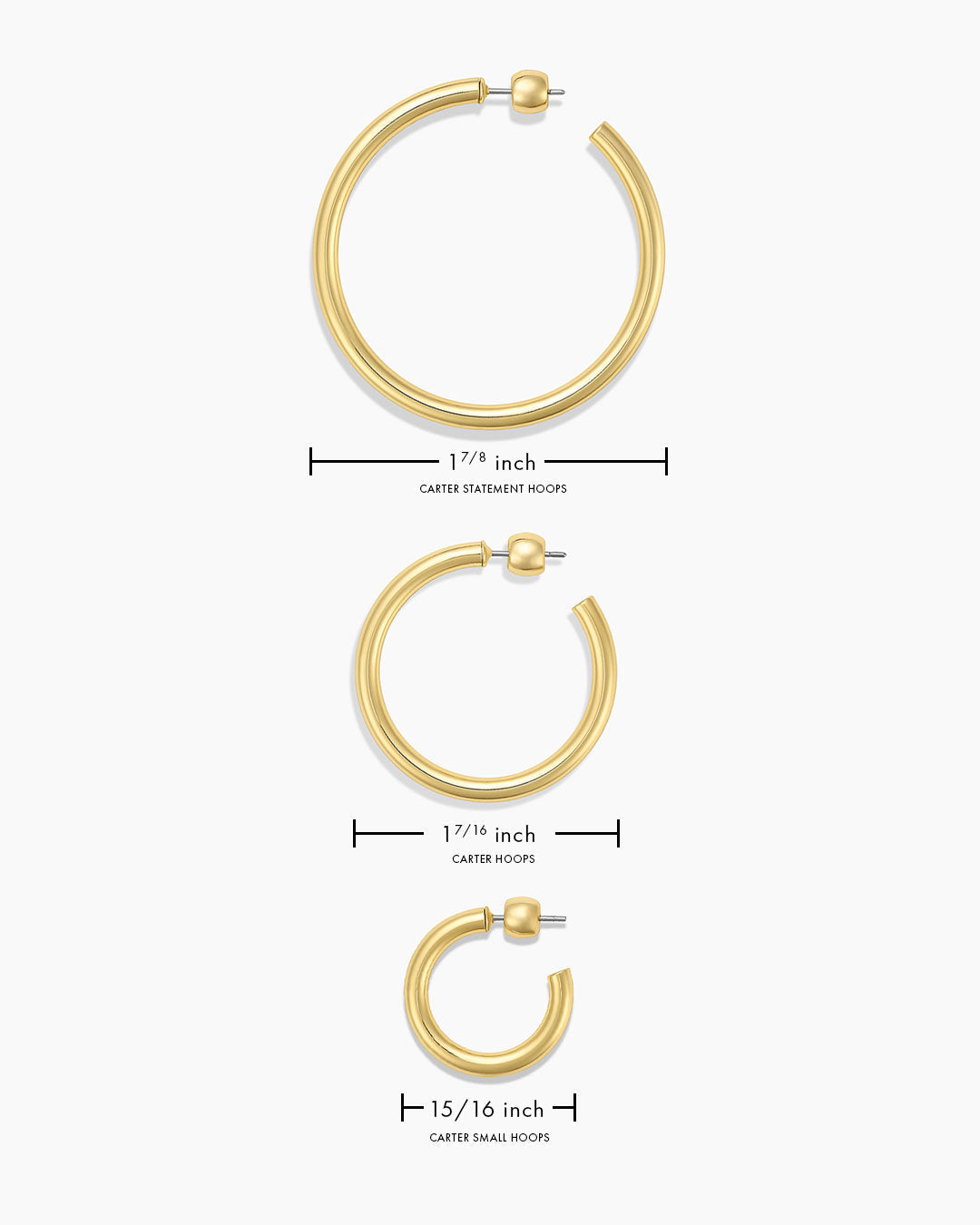 Carter Small Hoops || option::18K Gold Plated