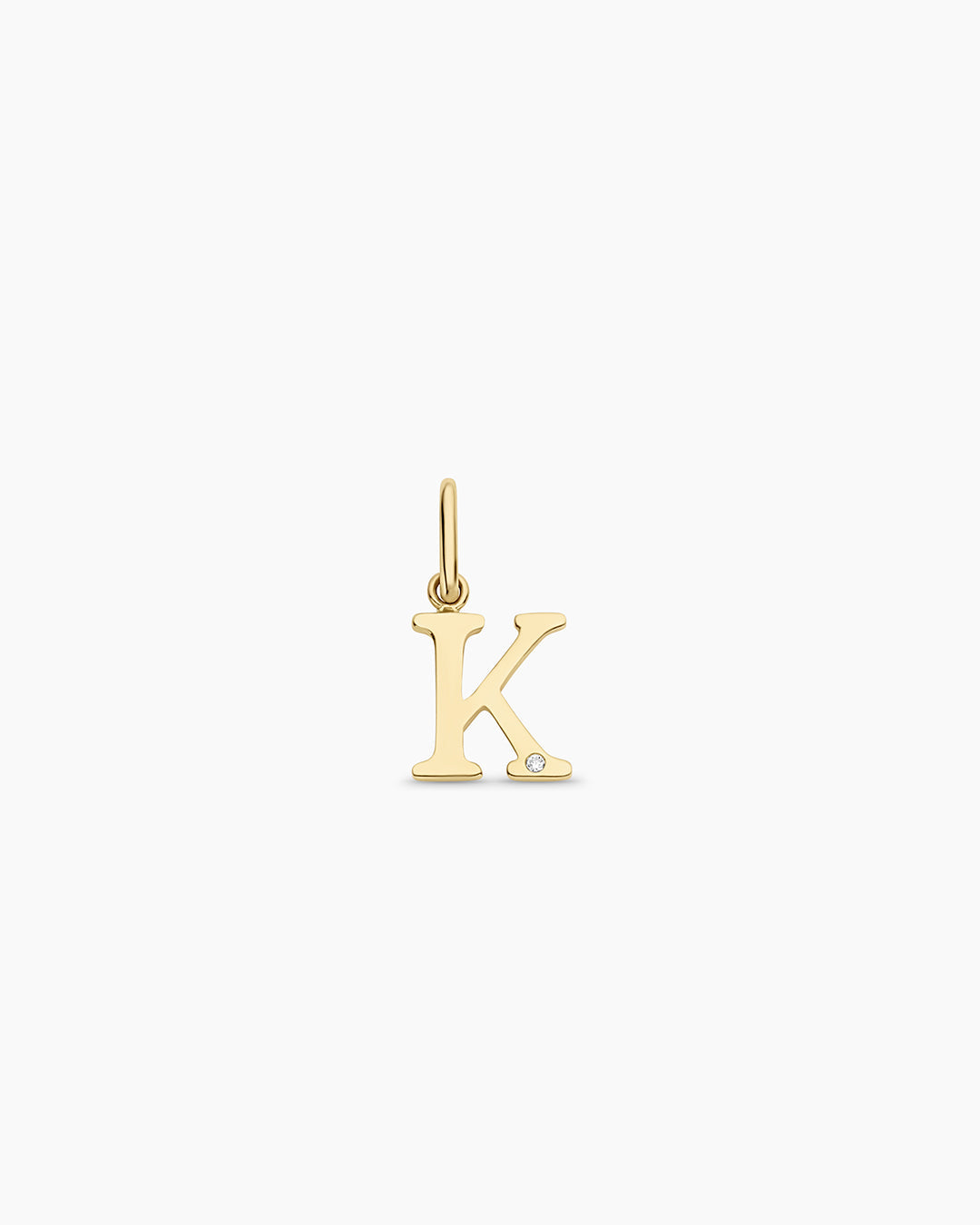 Diamond Vintage Alphabet Charm || option::14K Solid Gold, K