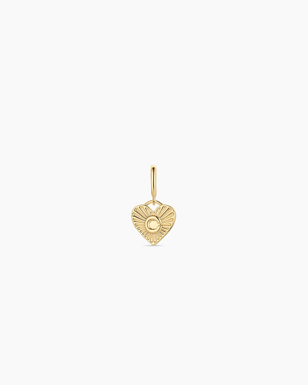 Vintage Heart Alphabet Parker Charm - C || option::18K Gold Plated, C