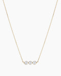 Lab Grown Diamond Halo Row Necklace || option::14K Solid Gold