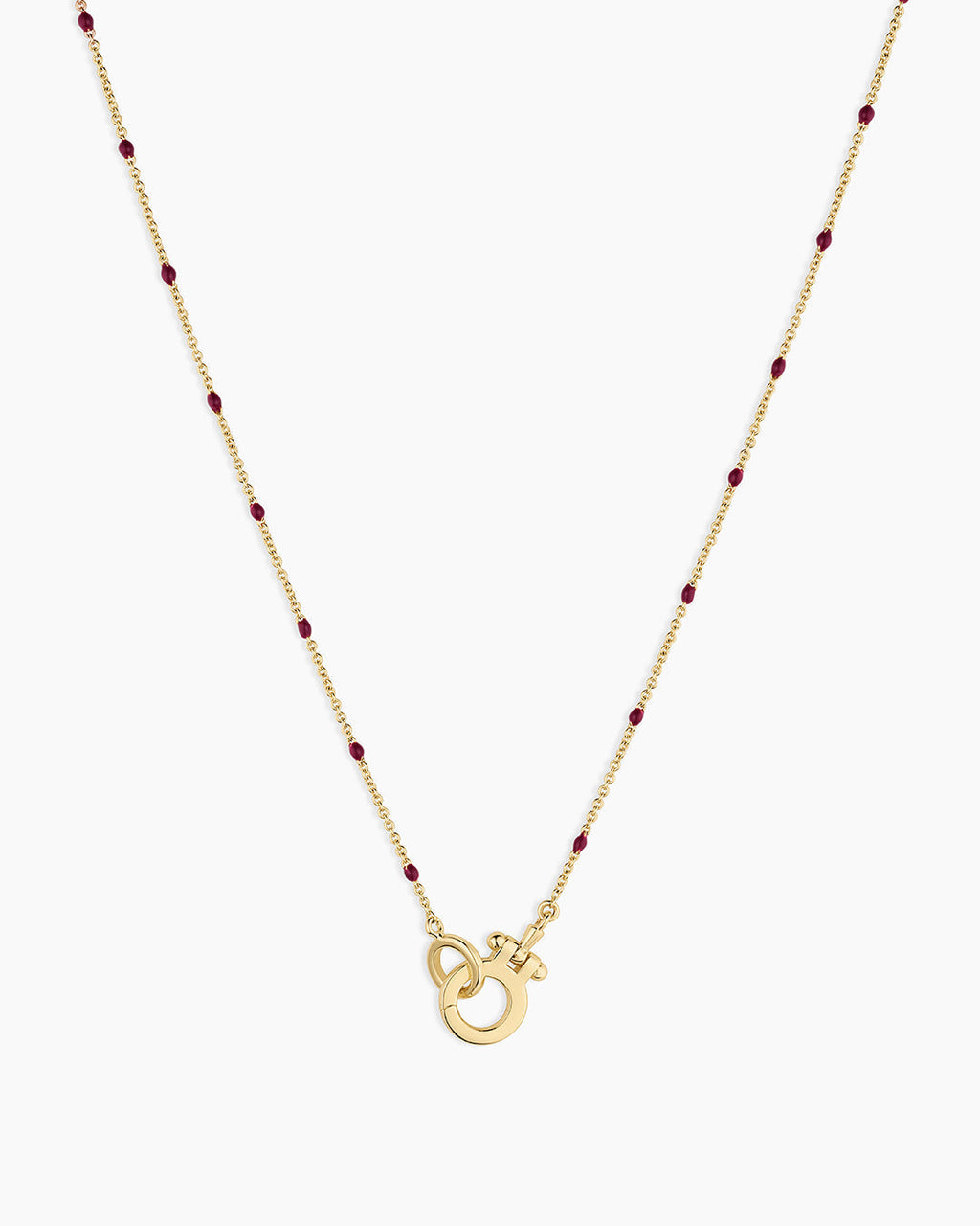 Capri Necklace || option::18K Gold Plated, Maroon