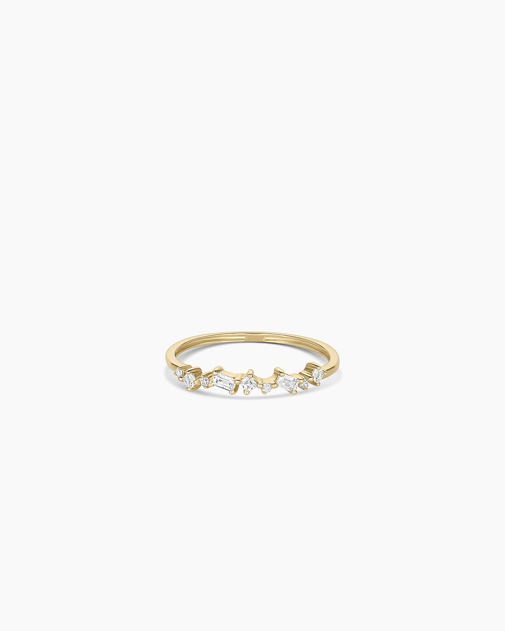 Diamond and White Sapphire Amara Cluster Ring || option::14K Solid Gold