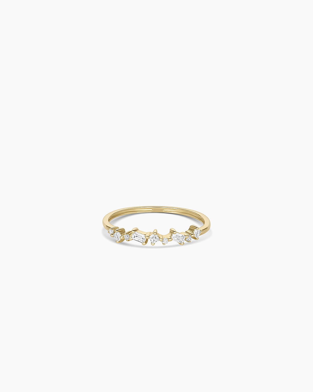 Diamond and White Sapphire Amara Cluster Ring || option::14K Solid Gold