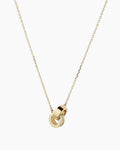 Diamond Bond Interlocking Rose Necklace || option::14K Solid Gold, Single