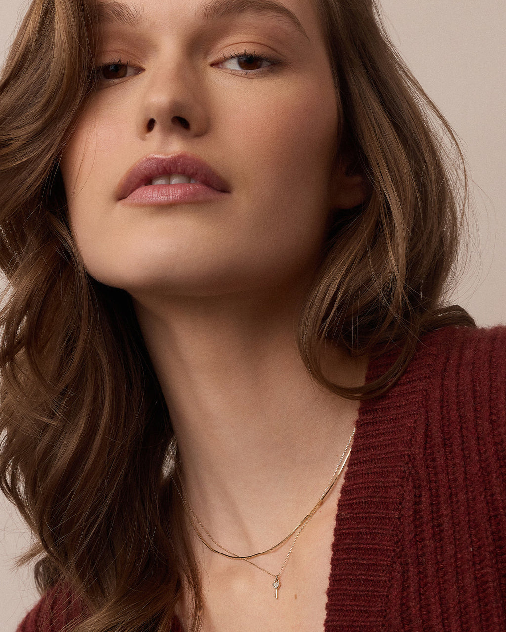 Diamond Bond Key Necklace || option::14K Solid Gold