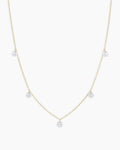 Floating Diamond Flutter Necklace || option::18K Solid Gold