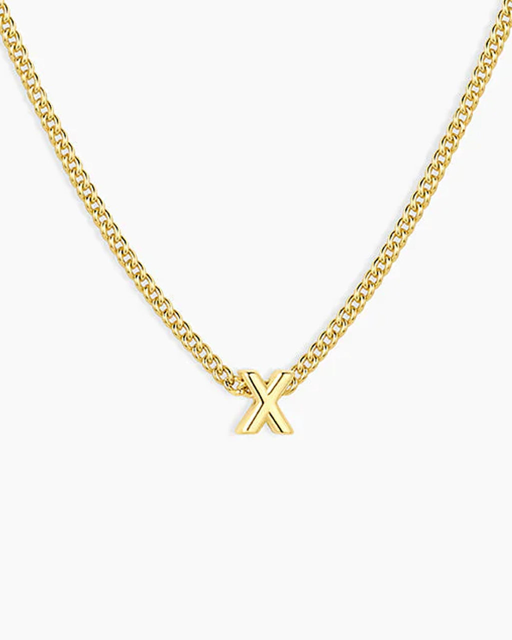 Wilder Mini Alphabet Necklace || option::18K Gold Plated, X