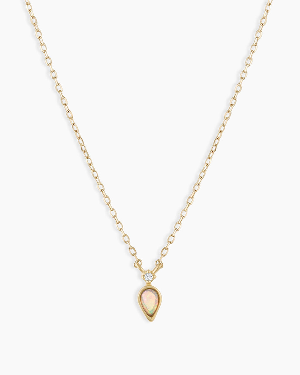 Diamond and Opal Necklace || option::14K Solid Gold