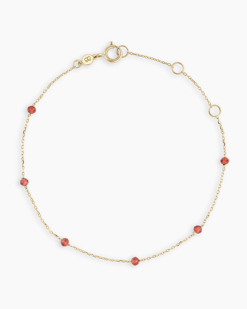 Garnet Newport Bracelet || option::14K Solid Gold, Garnet - January