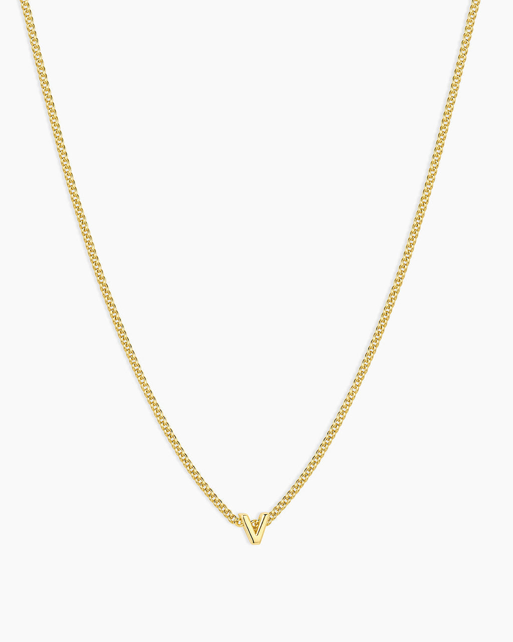 Wilder Mini Alphabet Necklace || option::18K Gold Plated, V