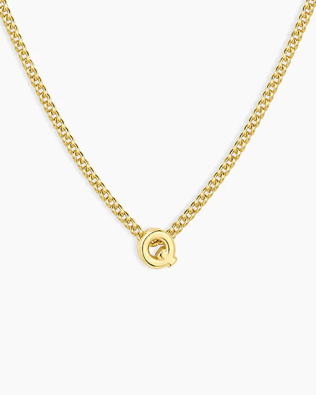 Wilder Mini Alphabet Necklace || option::18K Gold Plated, Q