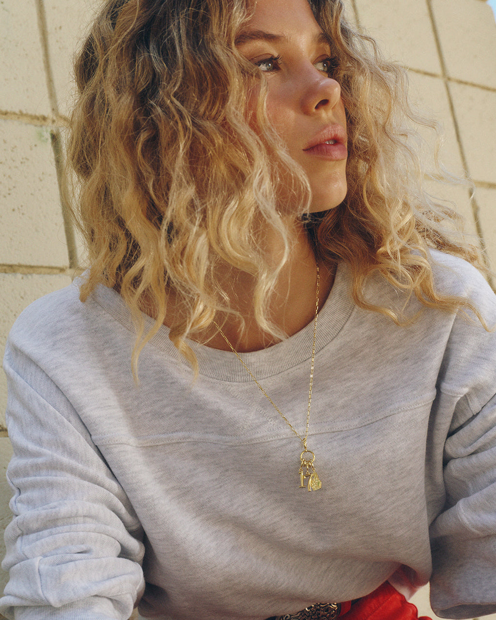 Scout Number Charm || option::18K Gold Plated, 3