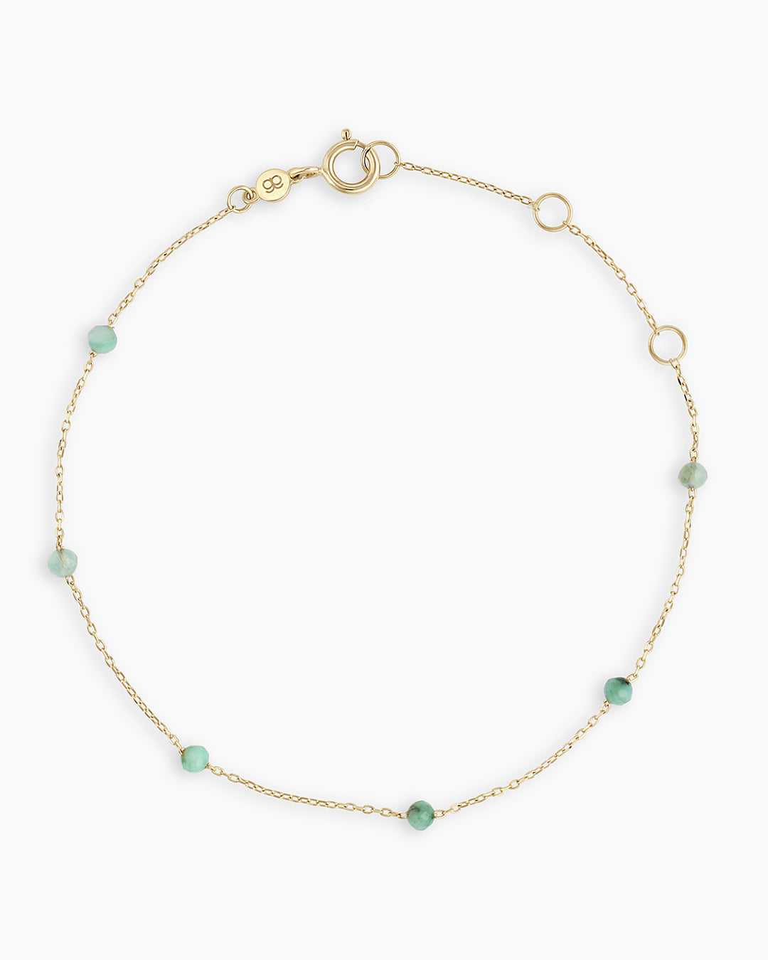 Emerald Newport Bracelet || option::14K Solid Gold, Emerald - May