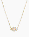 DiamondEvil Eye Necklace || option::14K Solid Gold