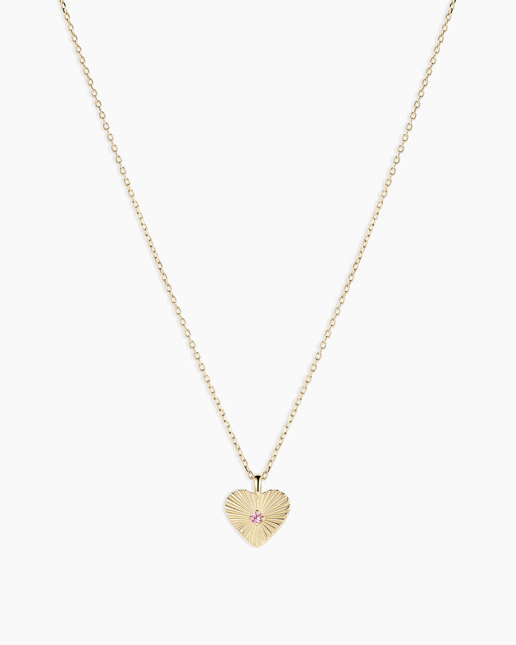 Pink Sapphire Vintage Heart Necklace || option::14K Solid Gold