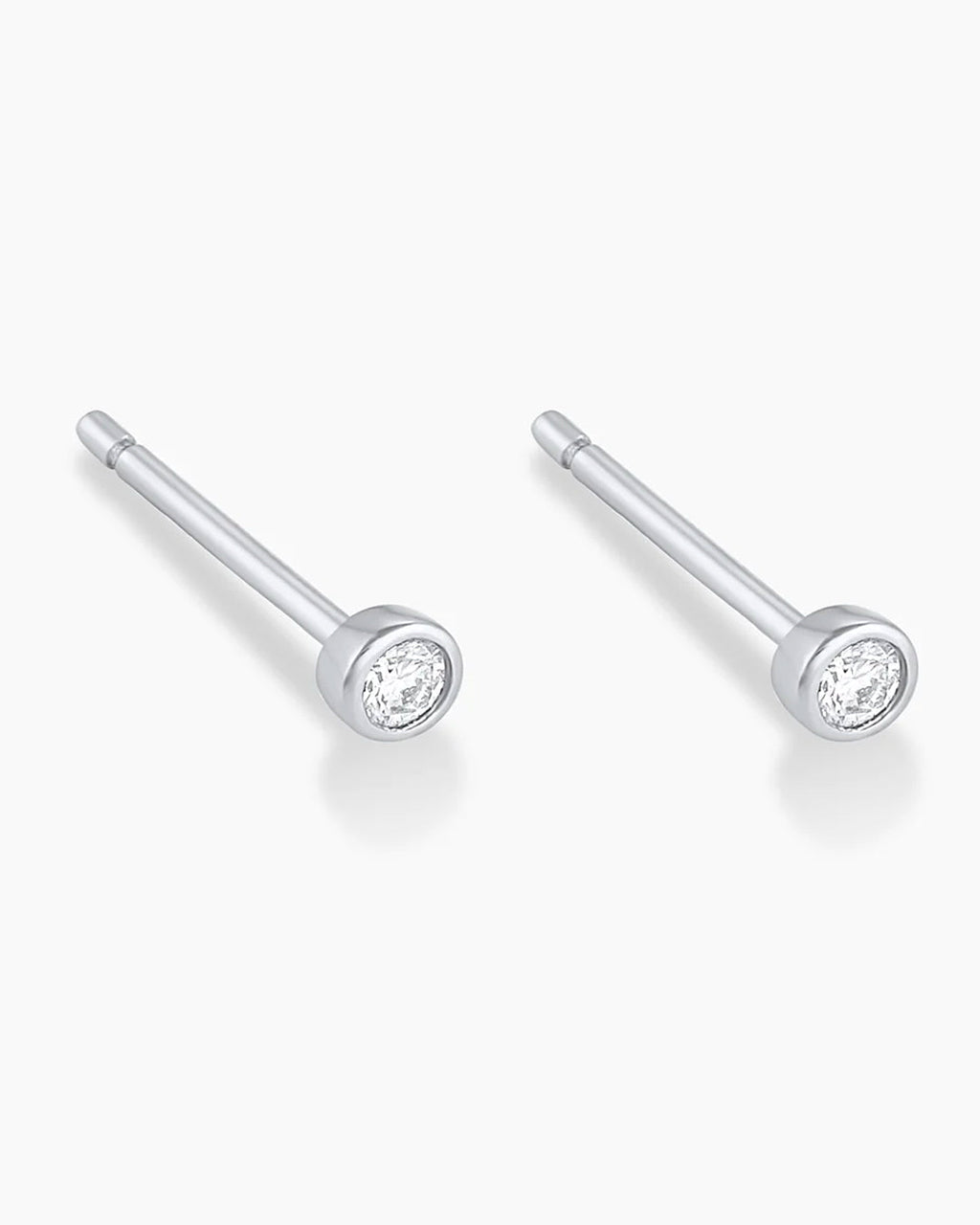 Classic Diamond Studs || option::14K Solid White Gold