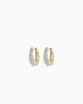 Diamond Banks Huggies || option::14K Solid Gold, 11mm