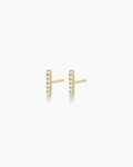 Diamond Bar Stud || option::14K Solid Gold