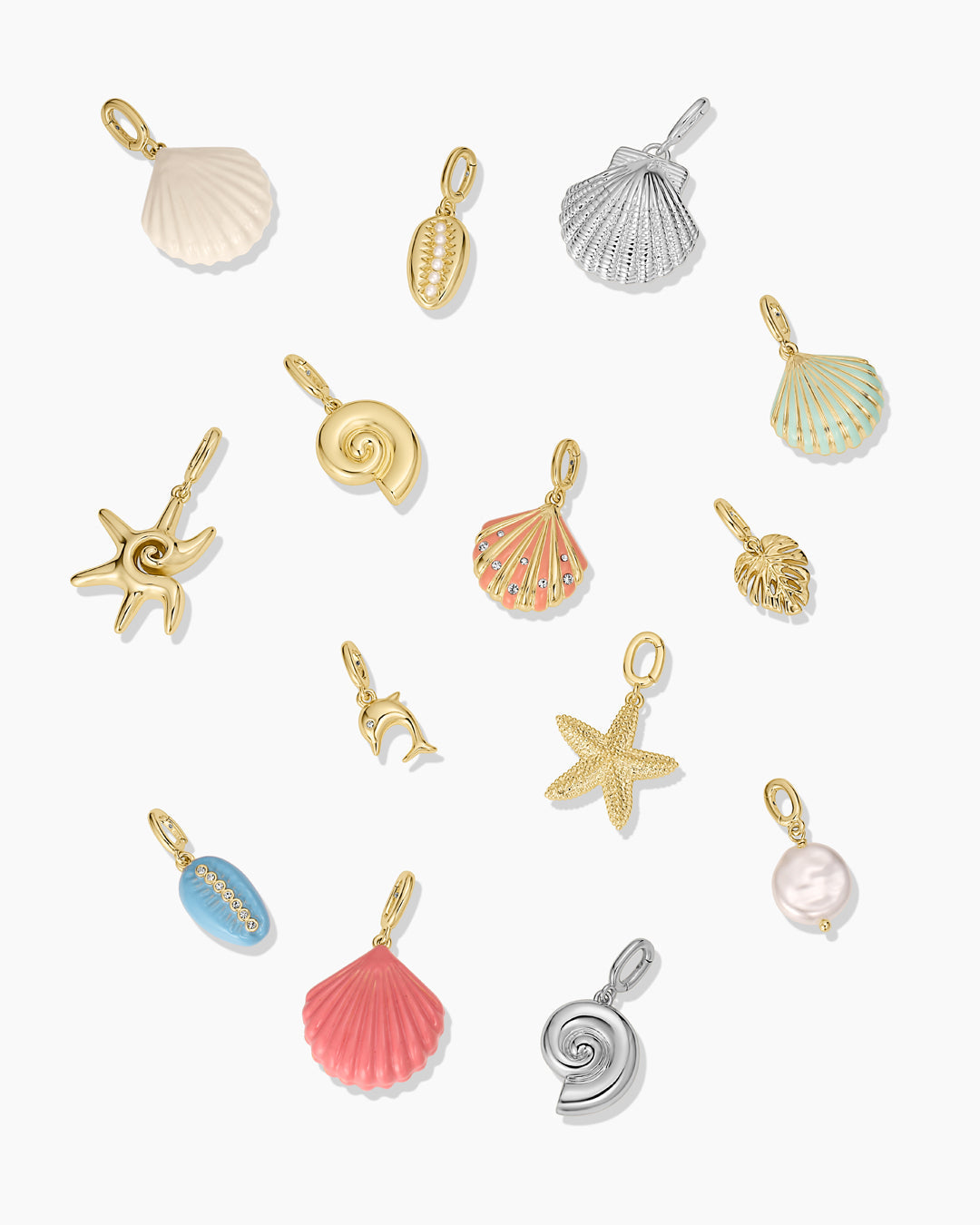 Cowrie Enamel Parker Charm || option::18K Gold Plated