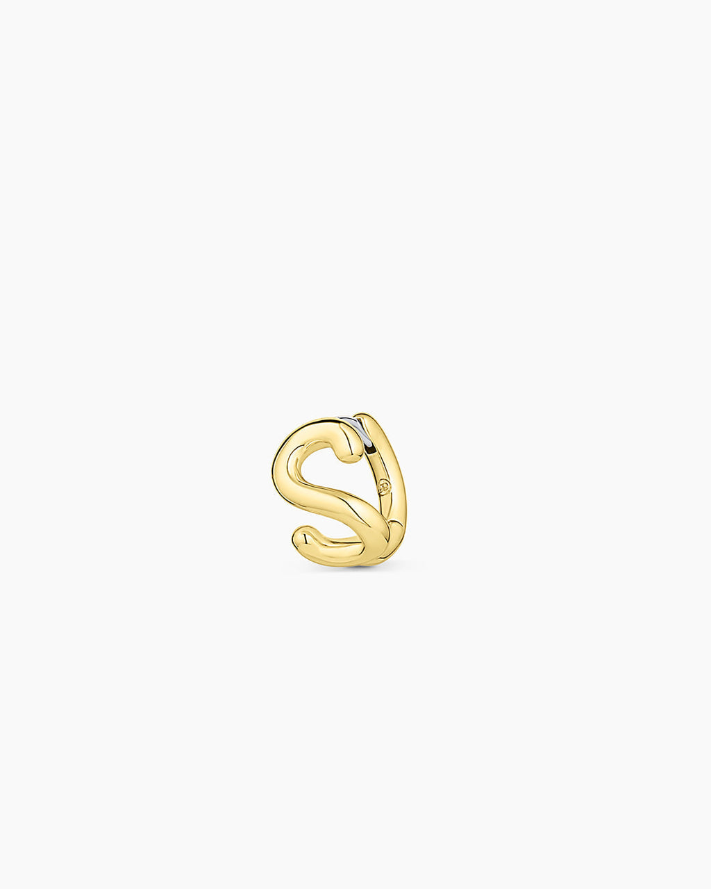Alphabet Huggie || option::18K Gold Plated, S