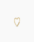 Open Heart Huggie || option::14K Solid Gold