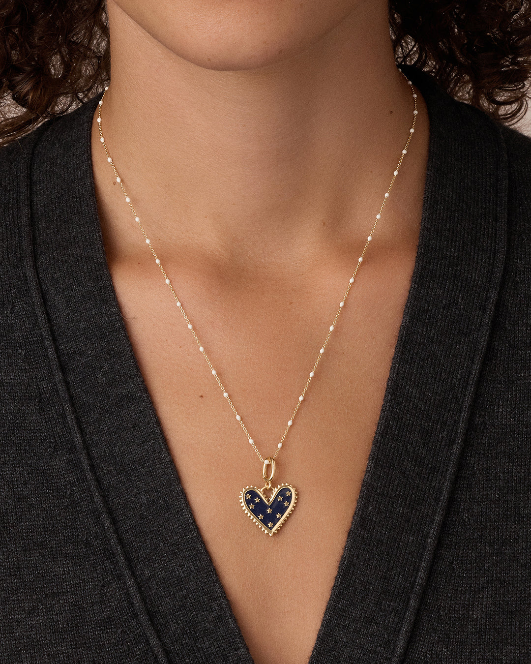 Vintage Heart Star Parker Charm || option::18K Gold Plated