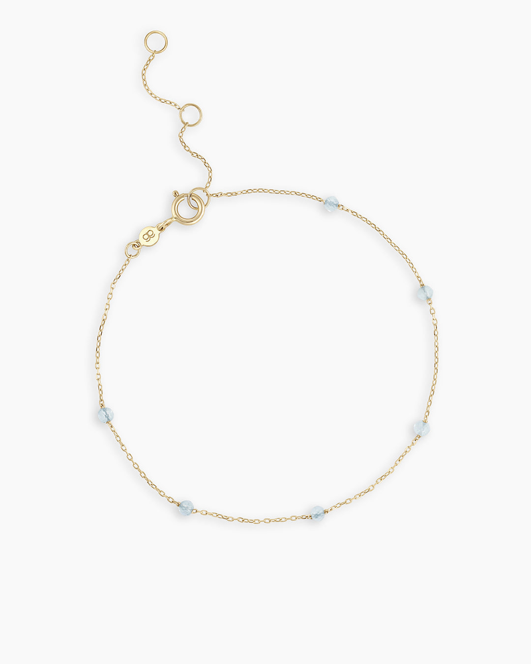 Aquamarine Newport Bracelet || option::14K Solid Gold, Aquamarine - March