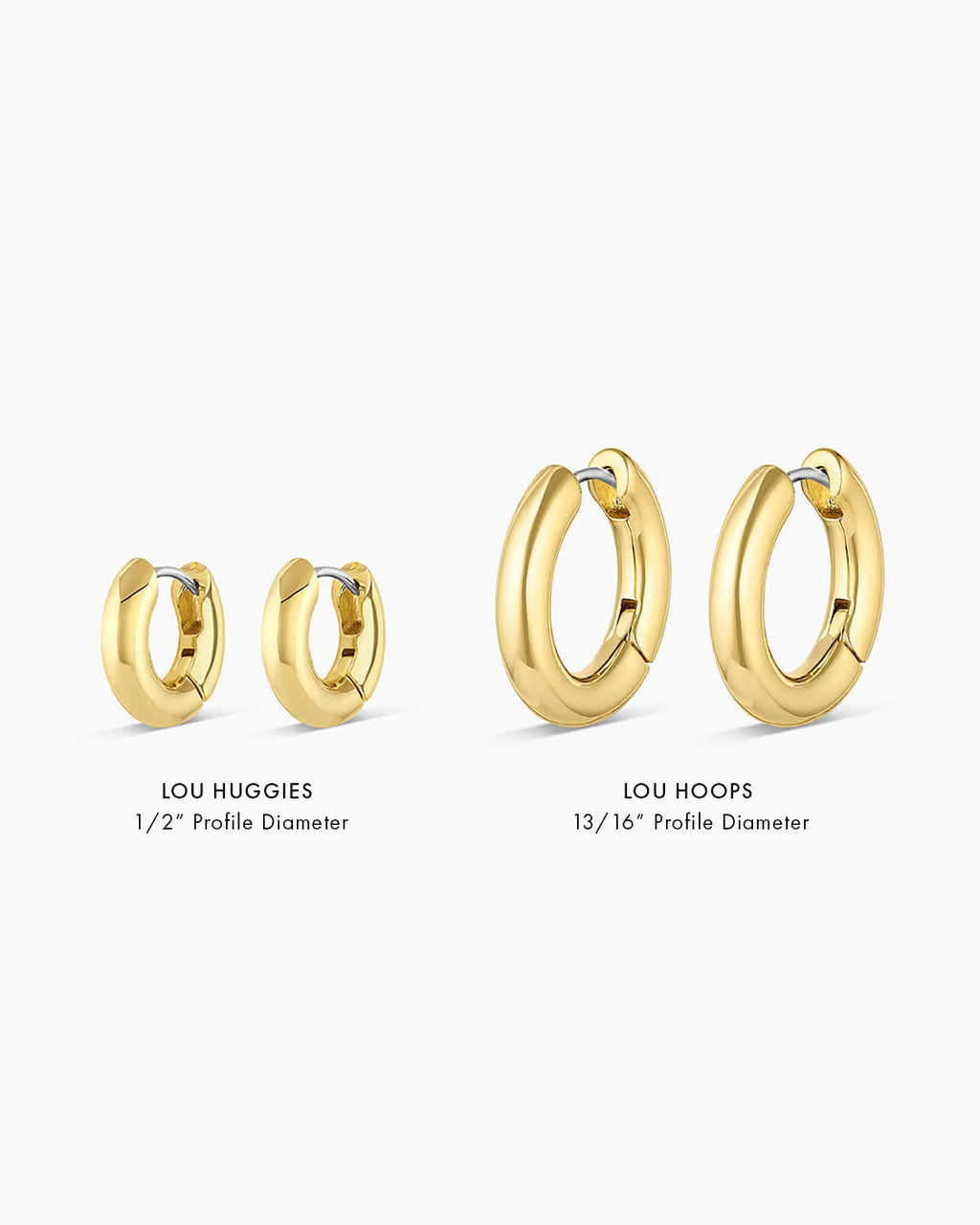 Lou Hoops chunky hoops bold hoop earrings || option::18K Gold Plated
