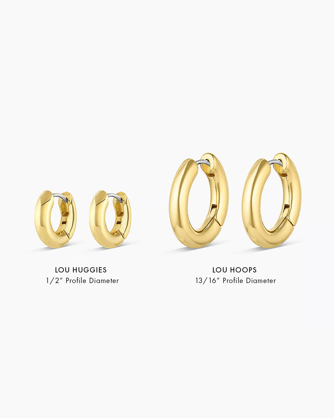 Lou Hoops chunky hoops bold hoop earrings || option::18K Gold Plated