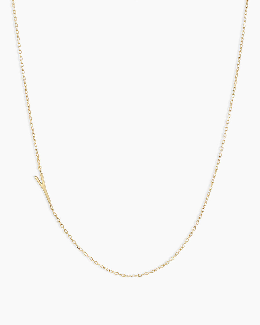 Alphabet Necklace || option::14K Solid Gold, Y