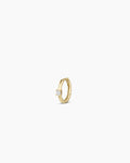 Diamond Solitaire Huggie || option::14K Solid Gold