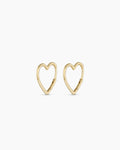 Open Heart Huggie || option::14K Solid Gold