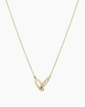 Diamond Bond Interlocking Link Necklace || option::14K Solid Gold, Single