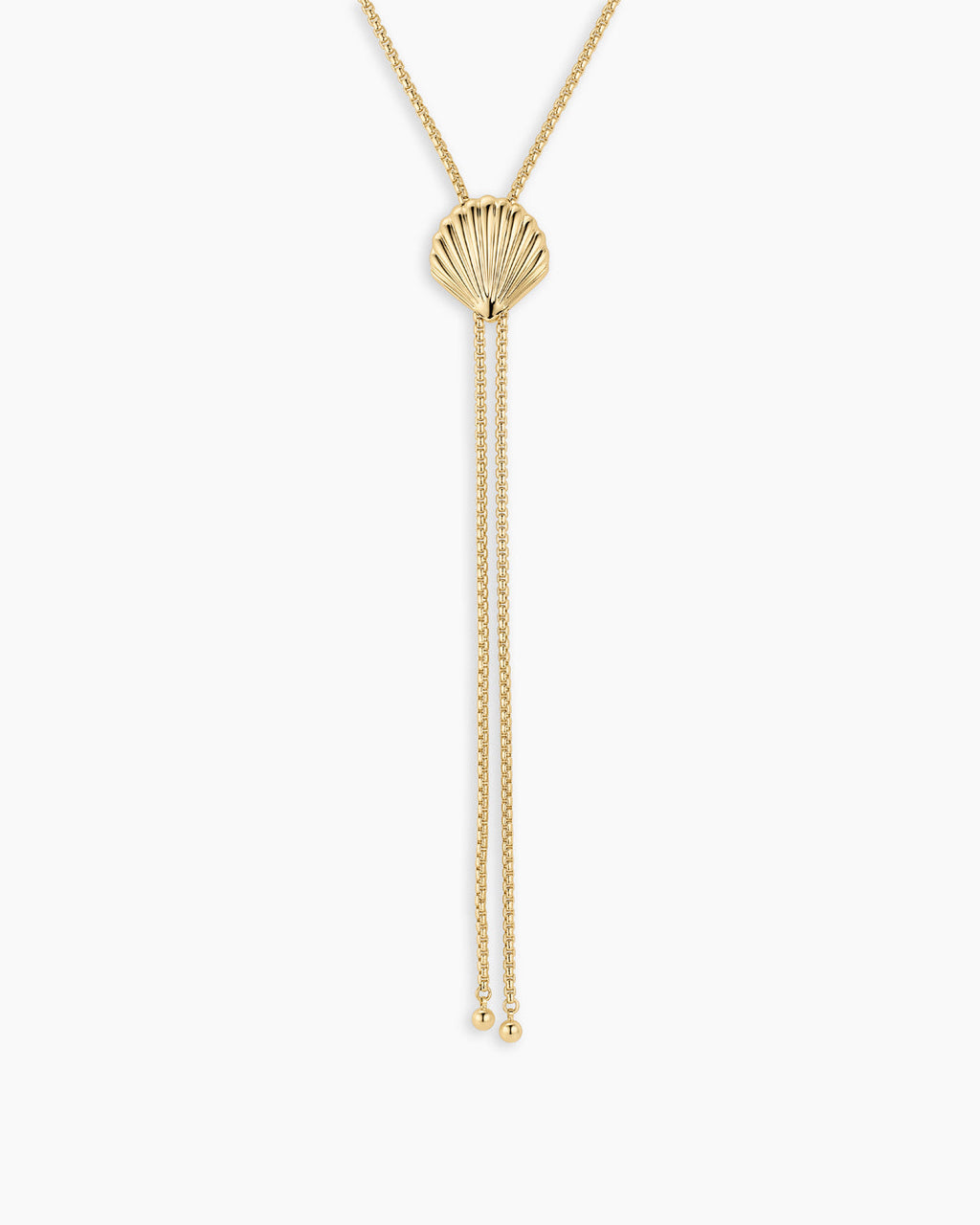 Scallop Bolo Necklace || option::18K Gold Plated